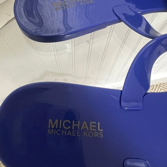 Michael Kors Royal Blue Bow Jelly Sandals - Size 8 - Picture 3 of 4